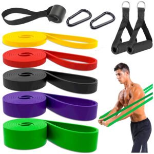 Resistance Bands, 5-Resitances Exercise Bands with Handles & Door Anchor